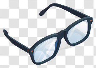 Eyewear - Black Minimalist Eyeglasses Design Transparent PNG