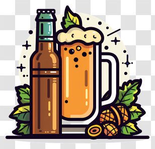 Homebrew Day - Refreshing Beer Bottle And Mug Transparent PNG