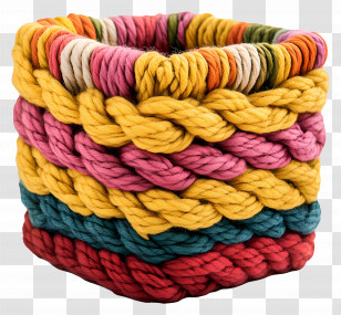 Knitted Box - Colorful Rope Bracelet Transparent PNG