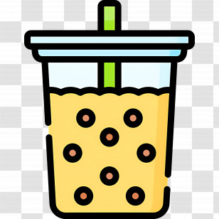 Bubble Tea - Illustration Of A Bubble Tea Cup With Pearls Transparent PNG