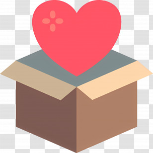 Donate Box - Heart In A Box Transparent PNG