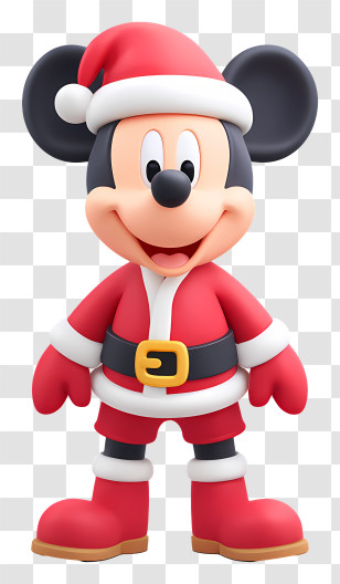 Santa Mickey Mouse - Mickey Mouse In Santa Outfit Transparent PNG
