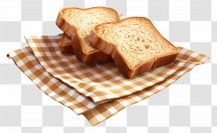Whole Wheat Bread - Sliced Bread On Gingham Cloth Transparent PNG