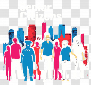 Senior Citizens Day - Group Of Senior Citizens In Cityscape Transparent PNG
