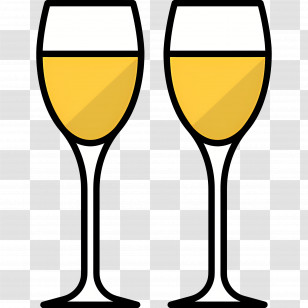 Champagne Glasses - Two Champagne Glasses For Celebration Transparent PNG