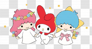 My Melody - My Melody And Little Twin Stars Friendship Transparent PNG