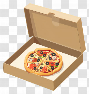 Pizza Box - Delicious Pizza In A Cardboard Box Transparent PNG