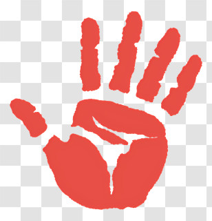 Icon - Red Handprint Illustration For Art Concepts Transparent PNG