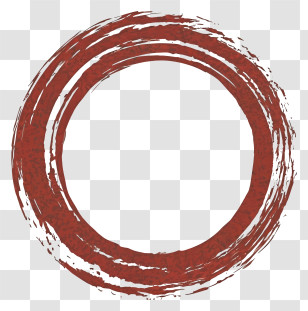 Cartoon - Minimalist Red Circular Brushstroke Art Transparent PNG