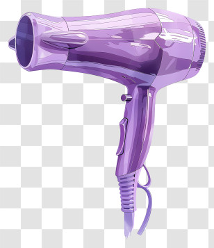 Hair Dryer - Stylish Purple Hair Dryer Illustration Transparent PNG