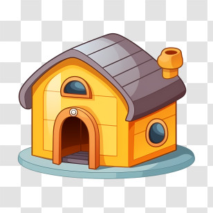 Dog House - Cartoon Yellow House Illustration Transparent PNG