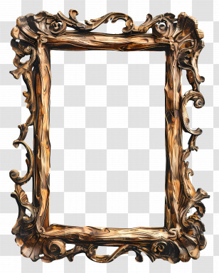 Wooden Frame - Ornate Wooden Picture Frame Transparent PNG