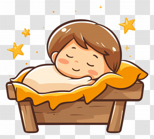 Sleeping Baby - Sleeping Baby In A Crib Transparent PNG