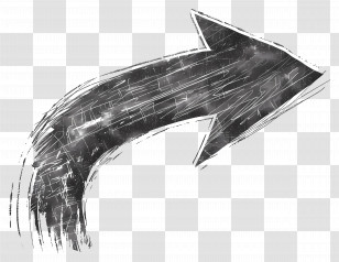 Grunge Arrow - Black Curved Arrow Sketch Illustration Transparent PNG