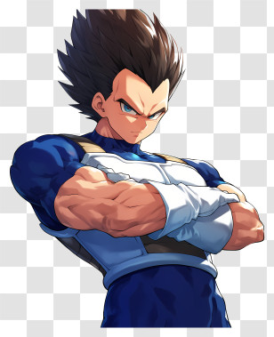 Vegeta - Anime Character With Crossed Arms Transparent PNG
