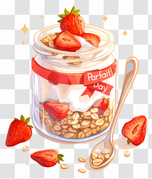 National Parfait Day - Delicious Strawberry Parfait In A Jar Transparent PNG