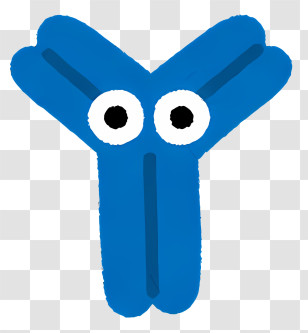 Health - Blue Y-Shaped Cartoon Figure With Googly Eyes Transparent PNG