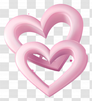 Wedding Symbol - Pink Intertwined Hearts Symbol Transparent PNG