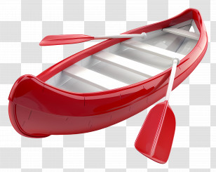 Paddle Boat - Red Canoe With Paddles Transparent PNG