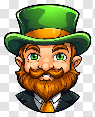 Emoji - Cartoon Leprechaun With Green Hat Transparent PNG
