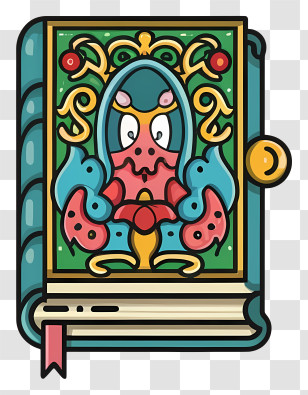 Dragon Book - Ornate Decorative Book Cover Transparent PNG