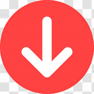 Down Arrow - Bright Red Circular Downward Arrow Icon Transparent PNG