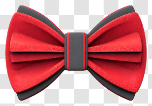 Bow Tie Day - Red And Black Bow Tie Transparent PNG