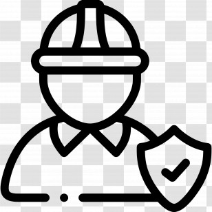 Safety - Worker Safety Icon With Shield Transparent PNG