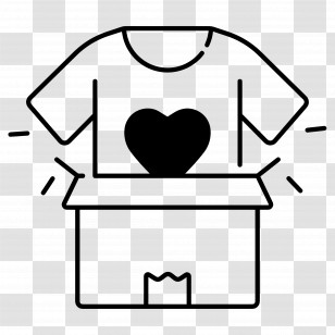 Clothes Box - T-Shirt With Heart In A Box Transparent PNG