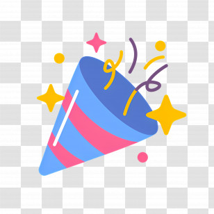 Confetti Emoji - Colorful Party Popper Icon Design Transparent PNG