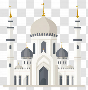 Masjid - Mosque Illustration With Domed Architecture Transparent PNG