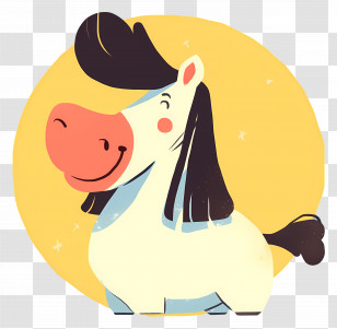 Horse Logo - Smiling Cartoon Horse With Happy Vibes Transparent PNG