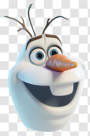 Olaf Head - Olaf Cartoon Snowman Character Illustration Transparent PNG