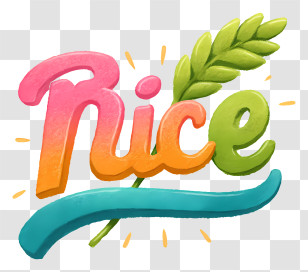 Rice Logo - Colorful Rice Lettering With Grain Transparent PNG