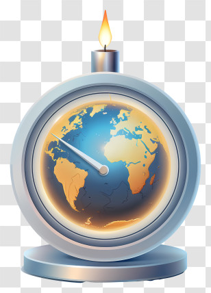 Earth Hour - Earth As A Clock With Timer Transparent PNG
