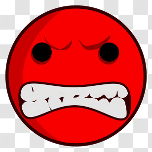 Smiley - Red Angry Face Emoji Transparent PNG