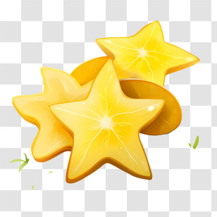 Starfruit - Yellow Star Fruit Illustration Transparent PNG