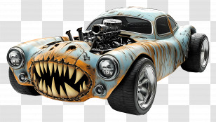 Halloween Monster Truck - Monster Car With Sharp Teeth Transparent PNG