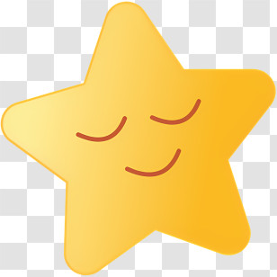 Icon - Sleepy Yellow Star Cartoon Illustration Transparent PNG