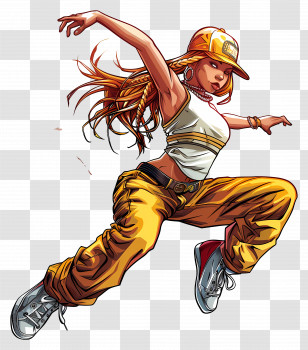 Hip Hop Dancer - Cool Dancing Girl In Hip Hop Style Transparent PNG
