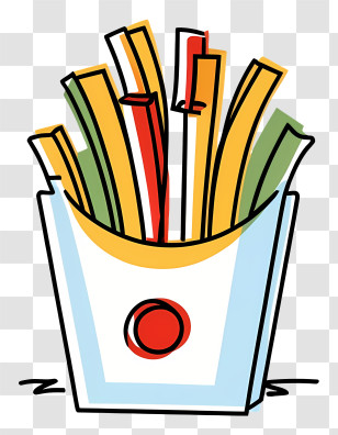 Cartoon - Colorful Crispy French Fries Transparent PNG