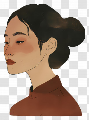 Woman - Profile Illustration Of A Woman Transparent PNG