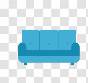 Couch Turquoise Angle - Furniture - Exquisite Hand-painted Blue Sofa Creative Transparent PNG