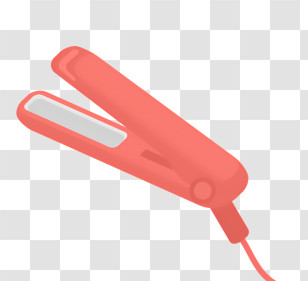 Fashion - Red Hair Straightener With Cord Transparent PNG
