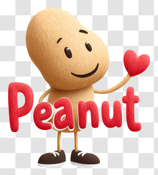 National Peanut Day - Peanut Cartoon With Heart Transparent PNG