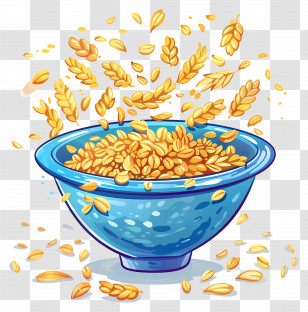 Oats - Bowl Of Cereal With Grains Transparent PNG