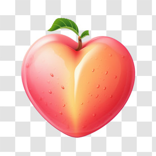 Peach - Heart-Shaped Fruit Illustration Transparent PNG