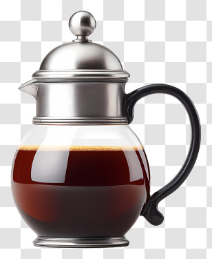 Coffee Pot - Glass Coffee Pot Illustration Transparent PNG