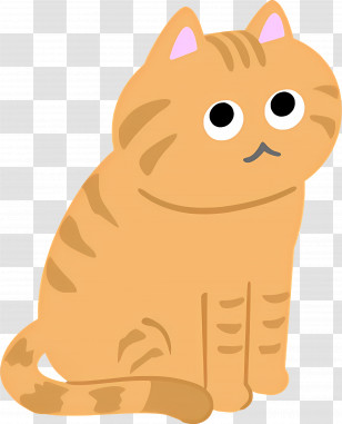 Cartoon Cat - Adorable Orange Cat In Cartoon Style Transparent PNG