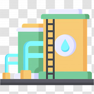 Oil Storage Tank - Industrial Factory With Pipes Transparent PNG
